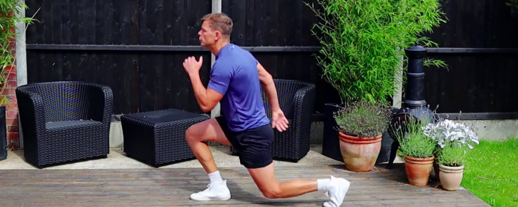 HIIT workout at home - split lunge